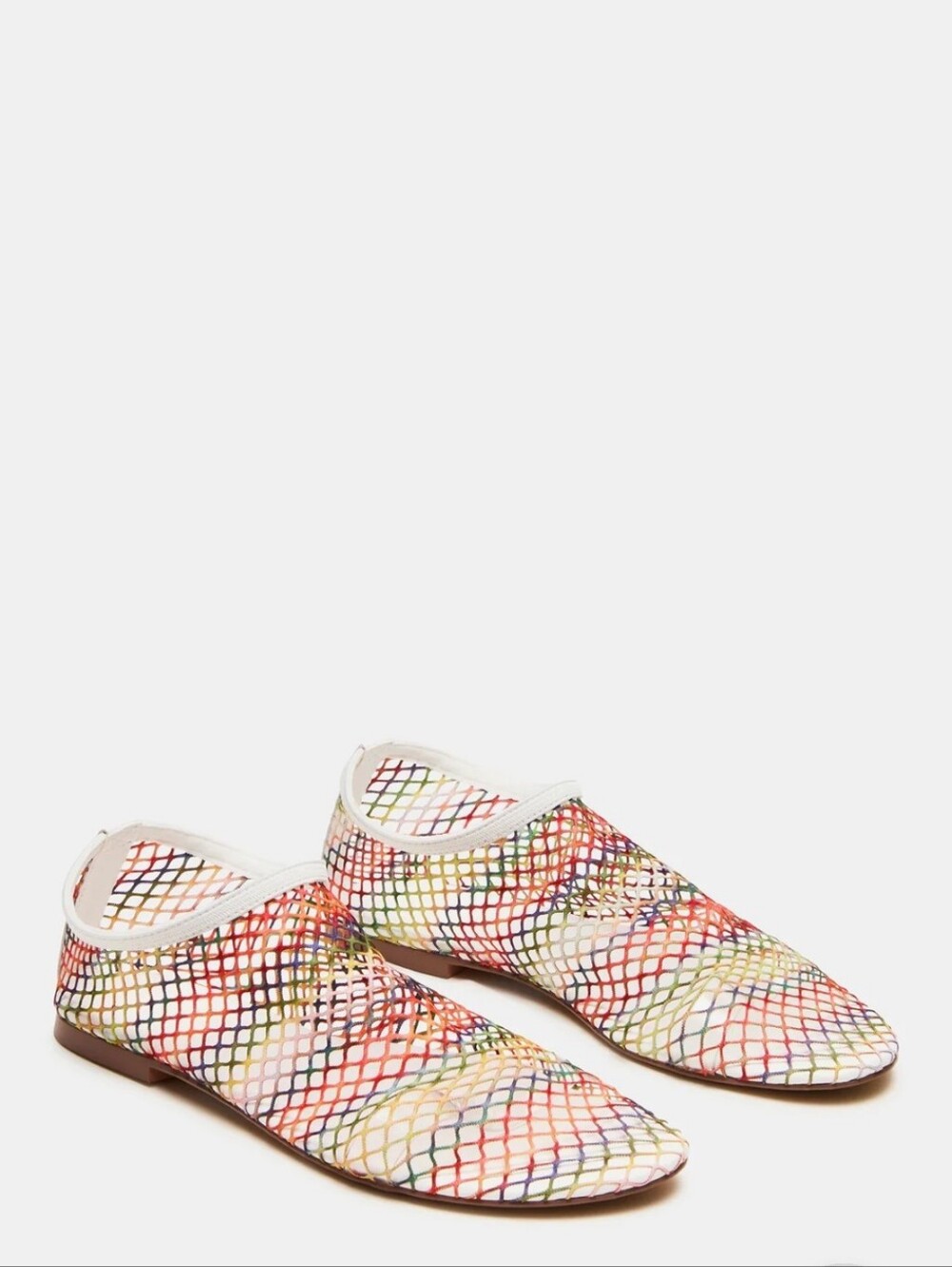 Steve Madden Multicolor Woven Slip-On Flats with White Trim